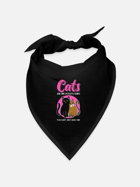 Katzen sind wie Katze Katzenbesitzer Geschenk - Bandana Dreieckstuch - Schwarz