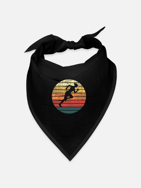Sonnenlauf - Eleganz in Bewegung - Bandana Dreieckstuch - Schwarz