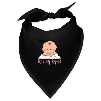 Burp Nap Repeat Schwangerschaft Baby Babys - Bandana Dreieckstuch - Schwarz - Vorne
