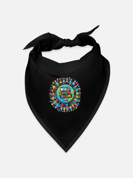 Welt Down Syndrom Tag Solidarität Design - Bandana Dreieckstuch - Schwarz