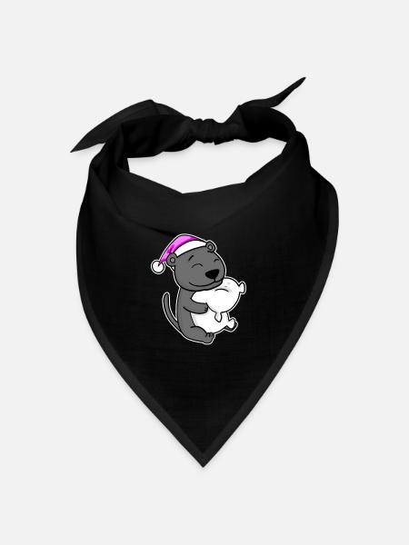 Schwarzer Panther Müde Ausschlafen Schlafen Rosa - Bandana Dreieckstuch - Schwarz