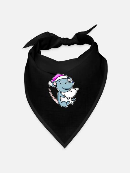 Maus Müde Ausschlafen Schlafen Mädchen - Bandana Dreieckstuch - Schwarz