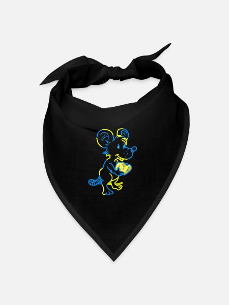 Maus Nager Haustiere Käse Tierfreund - Bandana Dreieckstuch - Schwarz