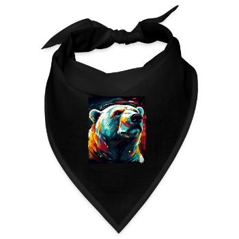 Eisbär Portrait Polar bär - Bandana Dreieckstuch - Schwarz - Vorne