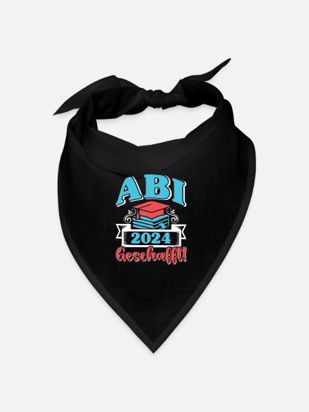 Abi 2024 Geschafft! Abiturienten Abschluss Lustig - Bandana Dreieckstuch - Schwarz