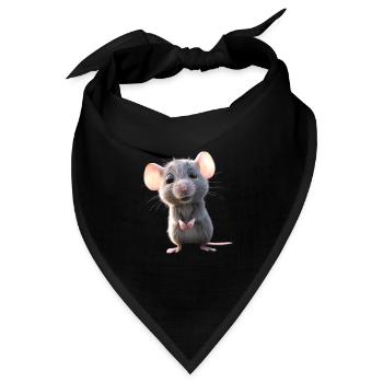 Ratte Süße Maus Nagetiere Zwergmaus Kleine Ratten - Bandana Dreieckstuch - Schwarz - Vorne
