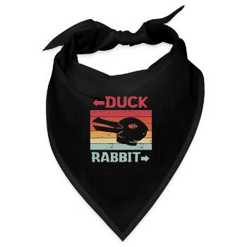 Wittgensteins Hasen-Enten-Illusion - Bandana Dreieckstuch - Schwarz - Vorne