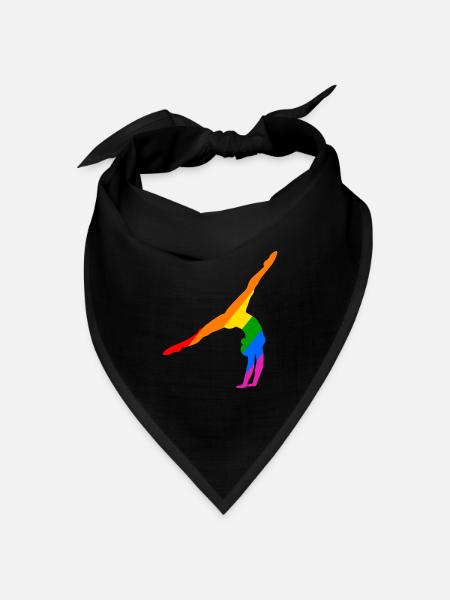 Handstand im Regenbogen - Bandana Dreieckstuch - Schwarz