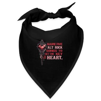 Emo Valentine Heart Key Gothic Alternative Rock Lo - Bandana Dreieckstuch - Schwarz - Vorne