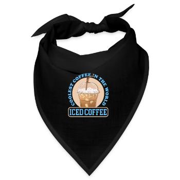 Eiskaffee Iced Coffee Kaffeeliebhaber Geschenk - Bandana Dreieckstuch - Schwarz - Vorne
