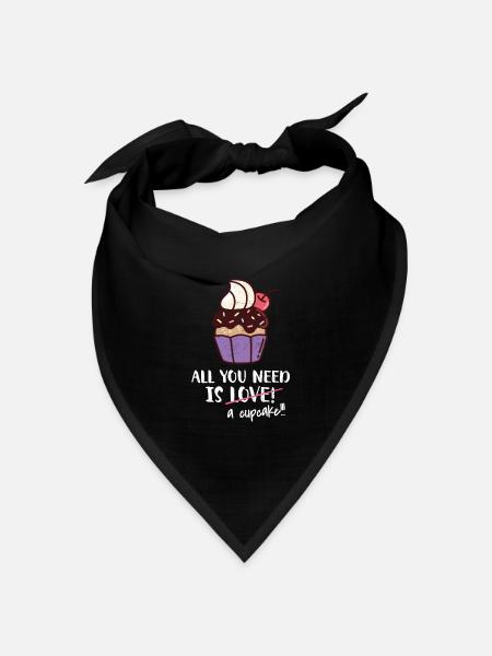 Cupcake - Bandana Dreieckstuch - Schwarz