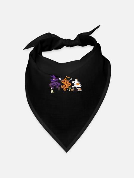 Autismus Halloween - Bandana Dreieckstuch - Schwarz
