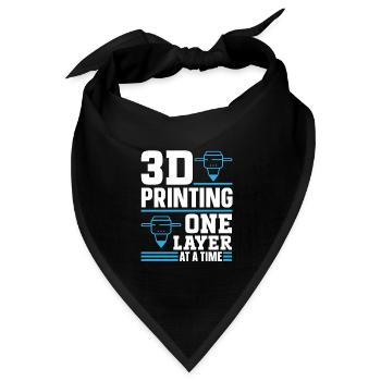 3D Drucker 3D Druck - Bandana Dreieckstuch - Schwarz - Vorne