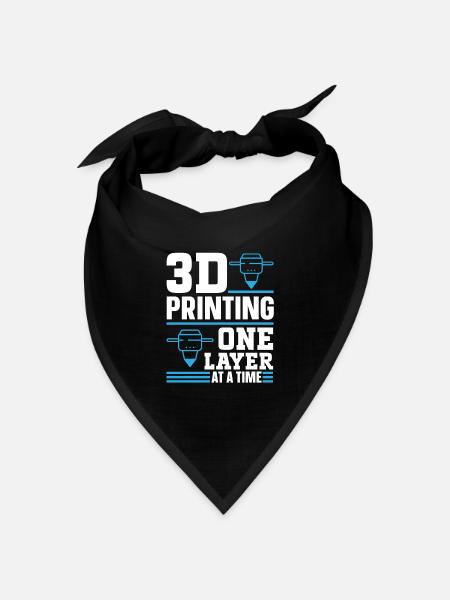 3D Drucker 3D Druck - Bandana Dreieckstuch - Schwarz