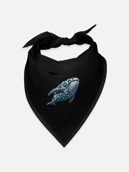 Wal Roboter, Roboter-Wal - Bandana Dreieckstuch - Schwarz