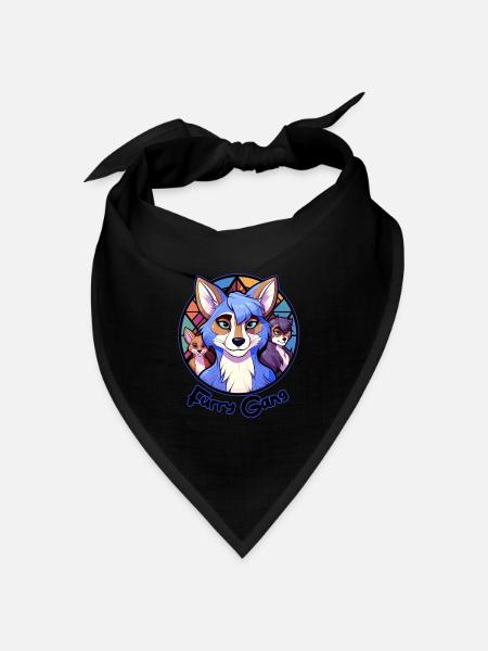 Furry Gang Anime Furry Convention Fandom Fursuit C - Bandana Dreieckstuch - Schwarz