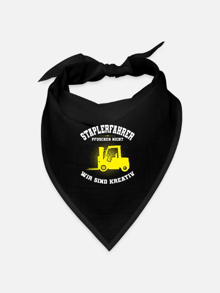 Staplerfahrer Beruf Stapler Geschenk - Bandana Dreieckstuch - Schwarz