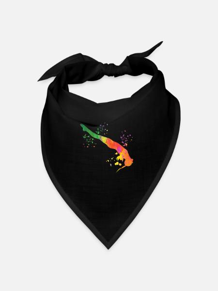 Turmspringen Kunstspringen Synchronspringen - Bandana Dreieckstuch - Schwarz