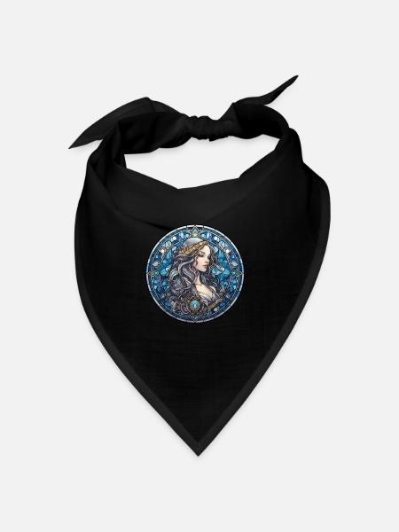 Maiden Wiccan Deity Stained Glass Witchcraft - Bandana Dreieckstuch - Schwarz