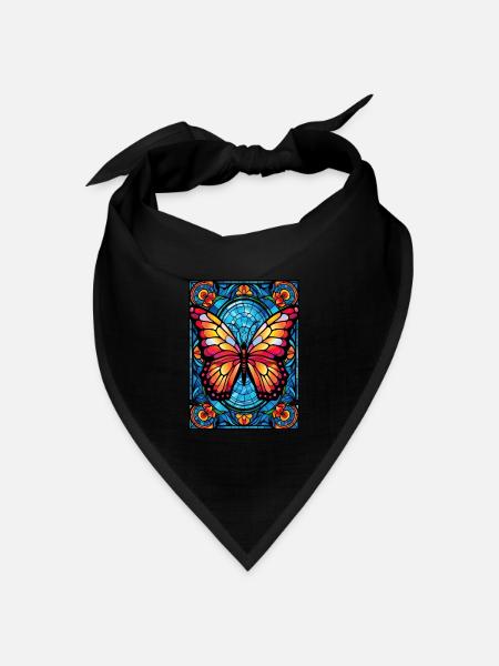 Vintage Geometric Butterfly Lepidoptera Entomologi - Bandana Dreieckstuch - Schwarz