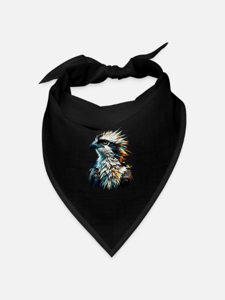 Polygon Art Fischadler Seefalke Fischadler - Bandana Dreieckstuch - Schwarz
