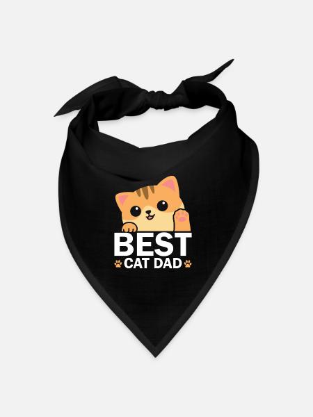 Best Cat Dad Cute Kitten Lover Paw Vatertag - Bandana Dreieckstuch - Schwarz