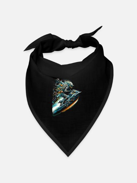 Polygon Art Jetskiing Jetski Jetskier - Bandana Dreieckstuch - Schwarz