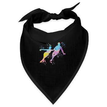 Eiskunstläufer Schlittschuhlaufen Eiskunstlauf - Bandana Dreieckstuch - Schwarz - Vorne
