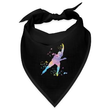 Eisschnellläufer Sportlerin Eisschnelllauf - Bandana Dreieckstuch - Schwarz - Vorne