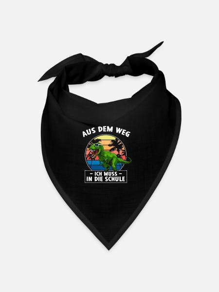 Aus dem Weg ich muss in die Schule Dino - Bandana Dreieckstuch - Schwarz