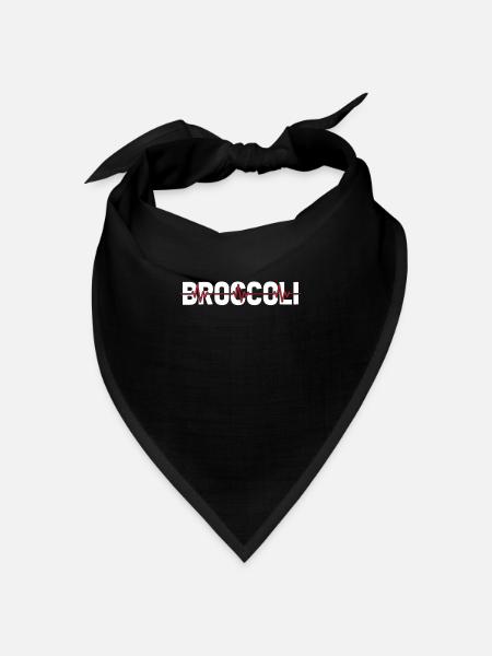 Brokkoli Ekg Heartbeat - Bandana Dreieckstuch - Schwarz