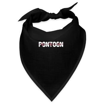 Pontonboot Ekg Heartbeat - Bandana Dreieckstuch - Schwarz - Vorne