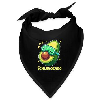 Schlavocado Schlafshirt Nachthemd Pyjama Schlaf - Bandana Dreieckstuch - Schwarz - Vorne