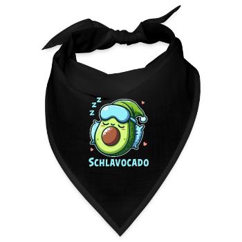 Schlavocado Schlafshirt Nachthemd Pyjama Schlaf - Bandana Dreieckstuch - Schwarz - Vorne