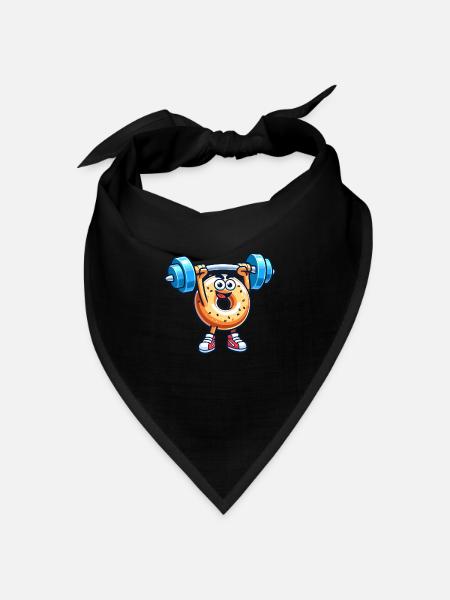 Fitness Gym Sport Bodybuilder Bodybuilding Bagel - Bandana Dreieckstuch - Schwarz