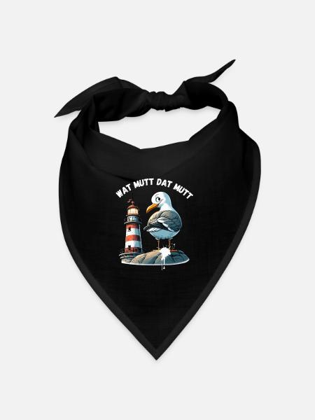 Hamburg Dialekt Möwe Lustig Leuchtturm Norden Fun - Bandana Dreieckstuch - Schwarz