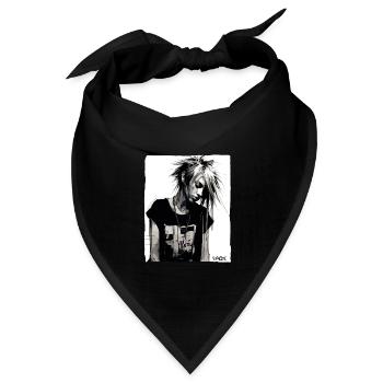 Punk Mädchen - Bandana Dreieckstuch - Schwarz - Vorne