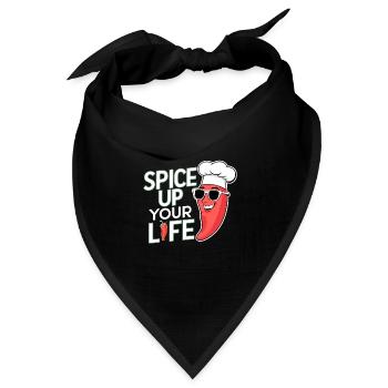 Liebhaber Scharfer Speisen, Chili Peppers Chef - Bandana Dreieckstuch - Schwarz - Vorne