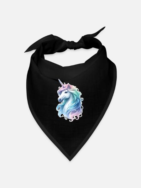 Fantasy Unicorn Horse Fans Einhornliebhaber - Bandana Dreieckstuch - Schwarz