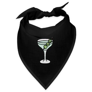 Martini Glas with Olives - Bandana Dreieckstuch - Schwarz - Vorne