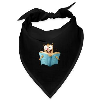 Lesefreude Für Buchliebhaber - Bandana Dreieckstuch - Schwarz - Vorne