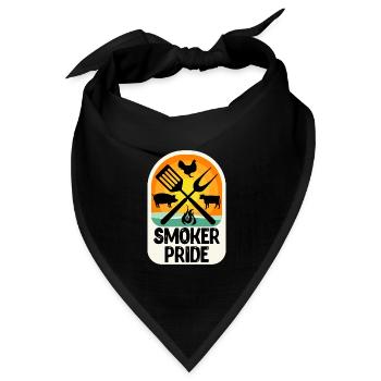 Grillfeier SMOKER PRIDE Fleischliebhaber BBQ - Bandana Dreieckstuch - Schwarz - Vorne