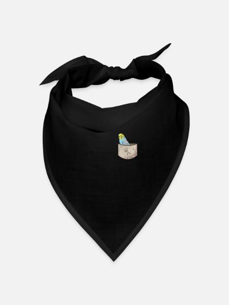 Wellensittich - Bandana Dreieckstuch - Schwarz