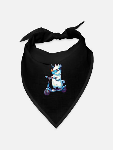 Lama Roller - Bandana Dreieckstuch - Schwarz
