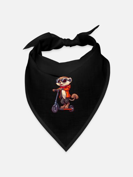 Erdmännchen Roller - Bandana Dreieckstuch - Schwarz