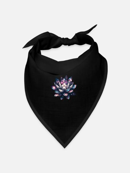 Celestial Bloom Galactic Lotus Unfolding - Bandana Dreieckstuch - Schwarz