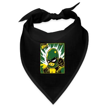 cooler Cartoon Comic Antiheld, Politik nervt - Bandana Dreieckstuch - Schwarz - Vorne