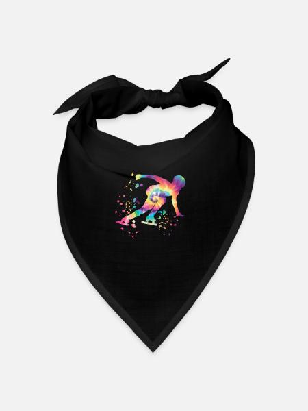 Eisschnellläufer Sportlerin Eisschnelllauf - Bandana Dreieckstuch - Schwarz