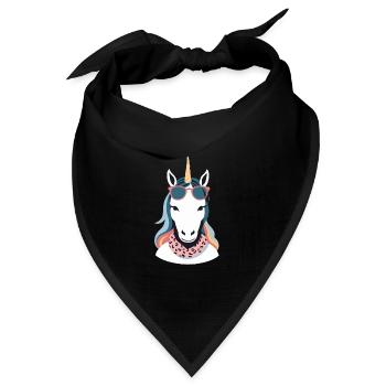Einhorn Mama Einhörner Liebende Lustige Stylische - Bandana Dreieckstuch - Schwarz - Vorne