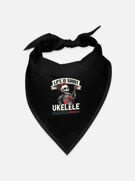 Ukulele - Bandana Dreieckstuch - Schwarz